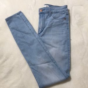 Light wash high rise jean leggings